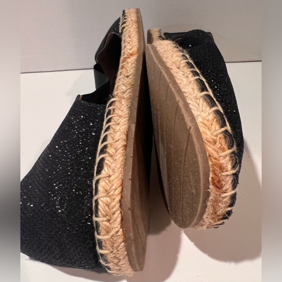 Reaction Kenneth Cole ‘Luna’ Black Glitter Espadrilles Sandals Shoes Size 9 - Picture 13 of 13